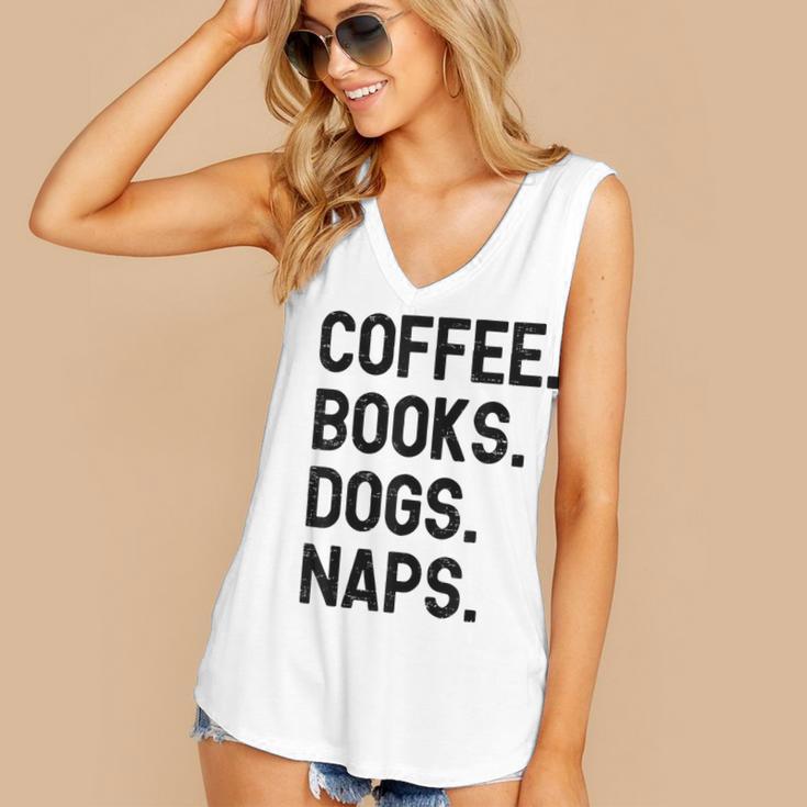 Vintage Coffee Books Dogs Naps Retro Women's V-Neck Tank Top Vintage Coffee Books Dogs Naps Retro Women's V-Neck Tank Top