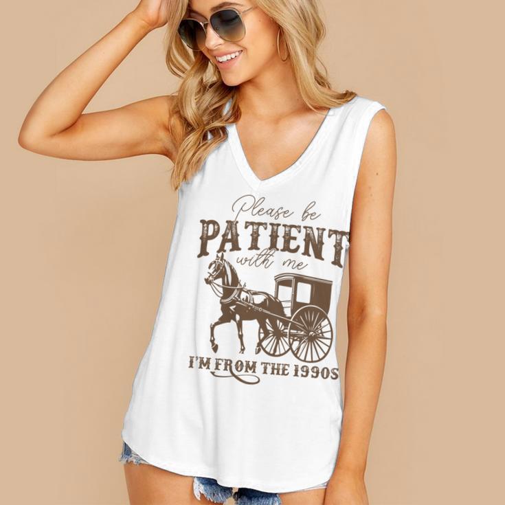 Vintage Please Be Patient With Me I'm From The 1900s On Back Women's V-Neck Tank Top Vintage Please Be Patient With Me I'm From The 1900s On Back Women's V-Neck Tank Top
