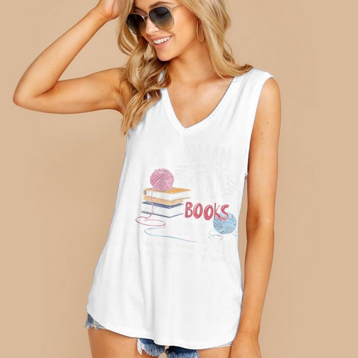 A Woman Cannot Survive On Books Alone She Also Needs Yarn Premium Women's V-Neck Tank Top