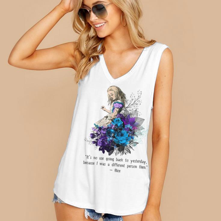 Women's Vintage Book Quote It’s No Use Going Back To Yesterday Women's V-Neck Tank Top Women's Vintage Book Quote It’s No Use Going Back To Yesterday Women's V-Neck Tank Top