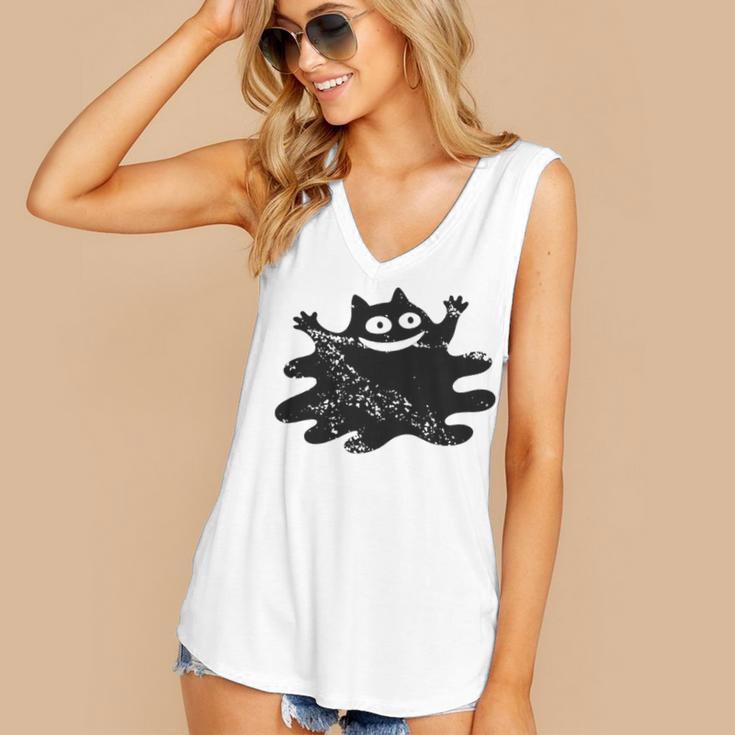 Yk2 Grunge Scary Cat With Tail Tomboy 90s Nostalgia Indie Premium Tri-Blend Women's V-Neck Tank Top