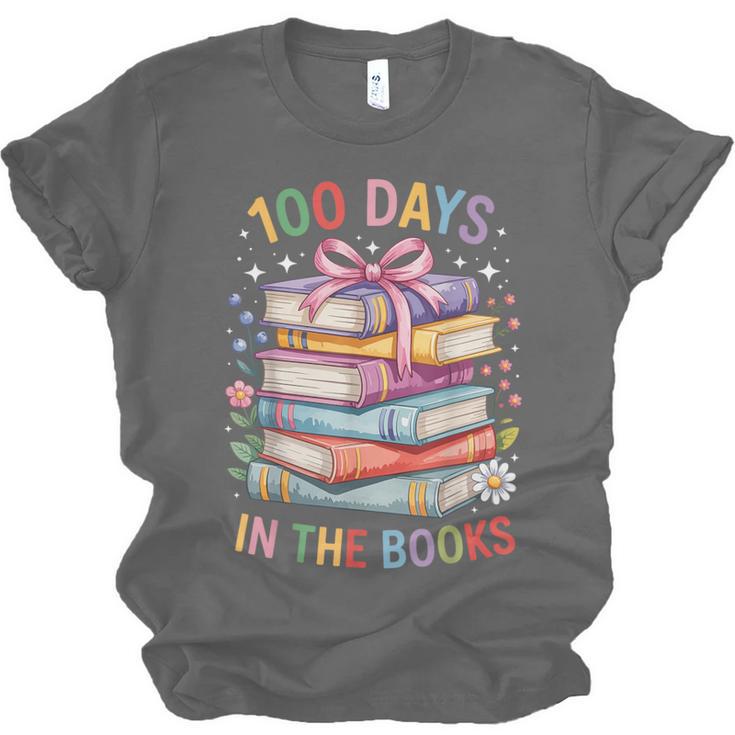 100 Days In The Books Cute Book 100 Days Of School Teachers Unisex Jersey T-Shirt