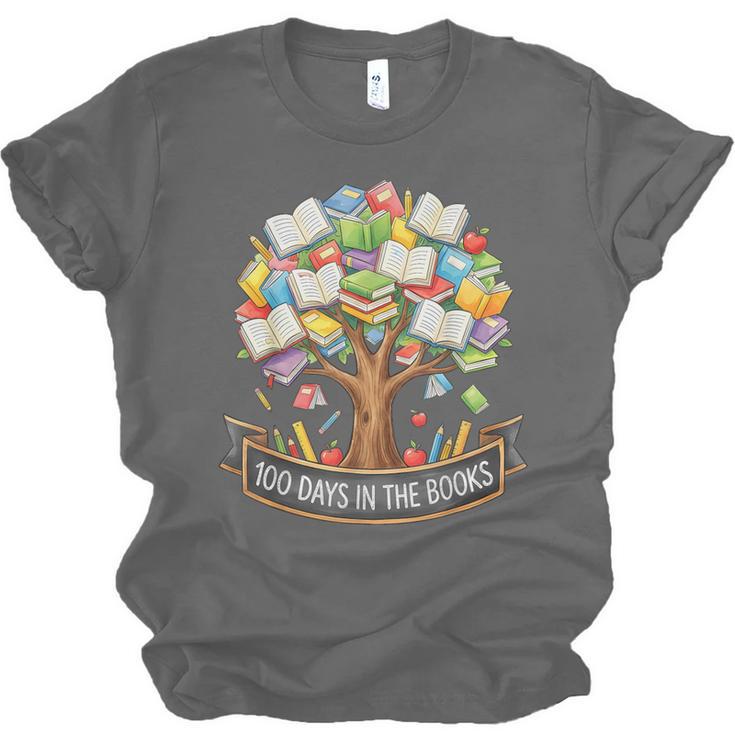 100 Days Of School In The Books Librarian Reading Teacher Unisex Jersey T-Shirt