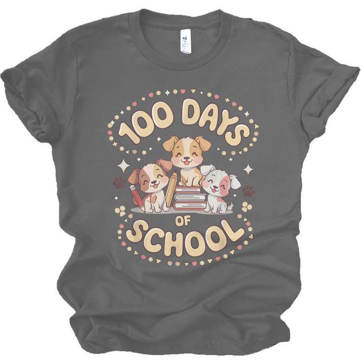 100 Days Of School Cute Puppies And Books Unisex Jersey T-Shirt