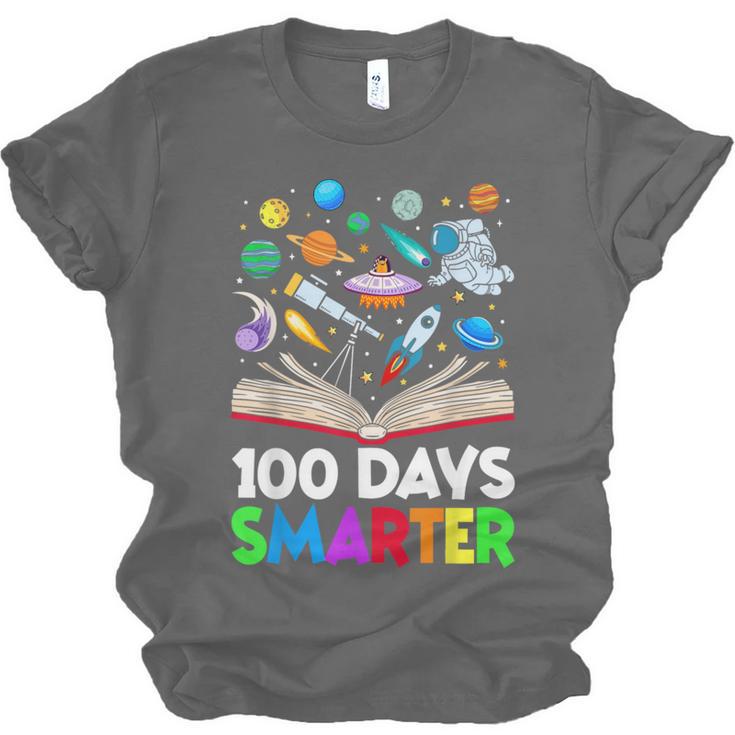 100th Day Of School Astronaut Books Space 100 Days Smarter Unisex Jersey T-Shirt