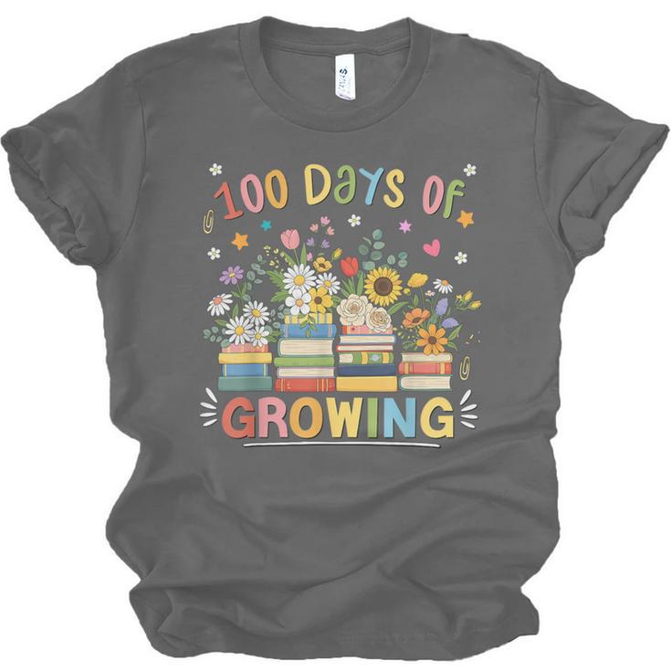 100th Day Of School Teacher Floral Books 100 Days Of Growing Unisex Jersey T-Shirt 100th Day Of School Teacher Floral Books 100 Days Of Growing Unisex Jersey T-Shirt