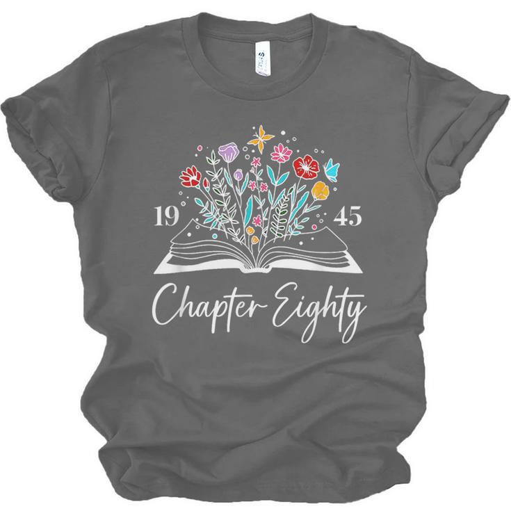 1945 Chapter Eighty 80th Birthday Books Themed 80 Year Old Unisex Jersey T-Shirt 1945 Chapter Eighty 80th Birthday Books Themed 80 Year Old Unisex Jersey T-Shirt