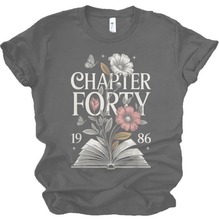 1986 Chapter Forty 40th Birthday Wildflower Book 40 Year Old Unisex Jersey T-Shirt
