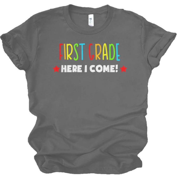 1st Grade Here I Come Kids Kindergarten Graduation Shirt Unisex Jersey T-Shirt