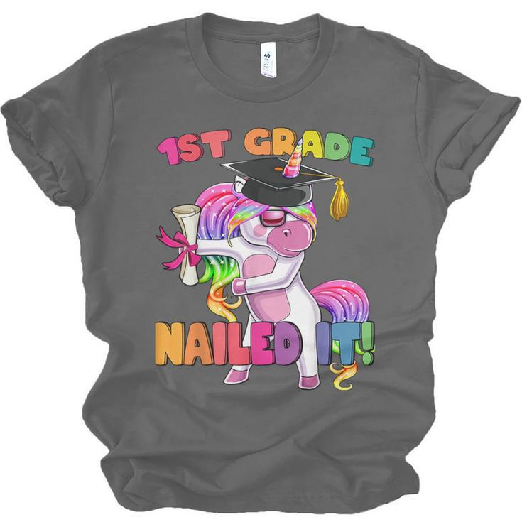 1st Grade Nailed It Flossing Unicorn Graduation Shirt Unisex Jersey T-Shirt
