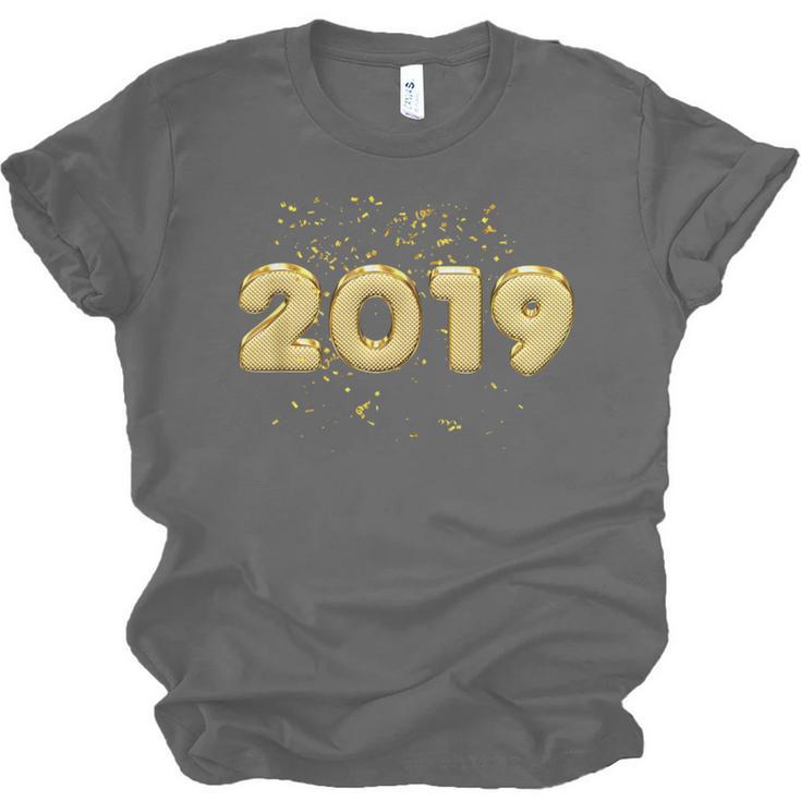 2019 Gold Confetti GraduationShirt High School College Unisex Jersey T-Shirt