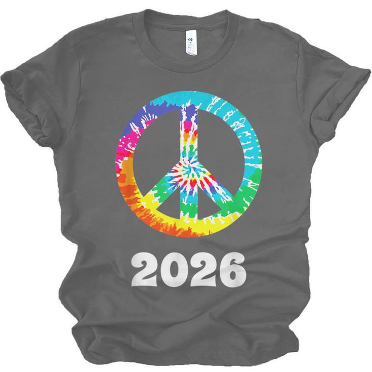2026 Graduation Class Year Tie Dye Peace Sign Graduate Shirt Unisex Jersey T-Shirt