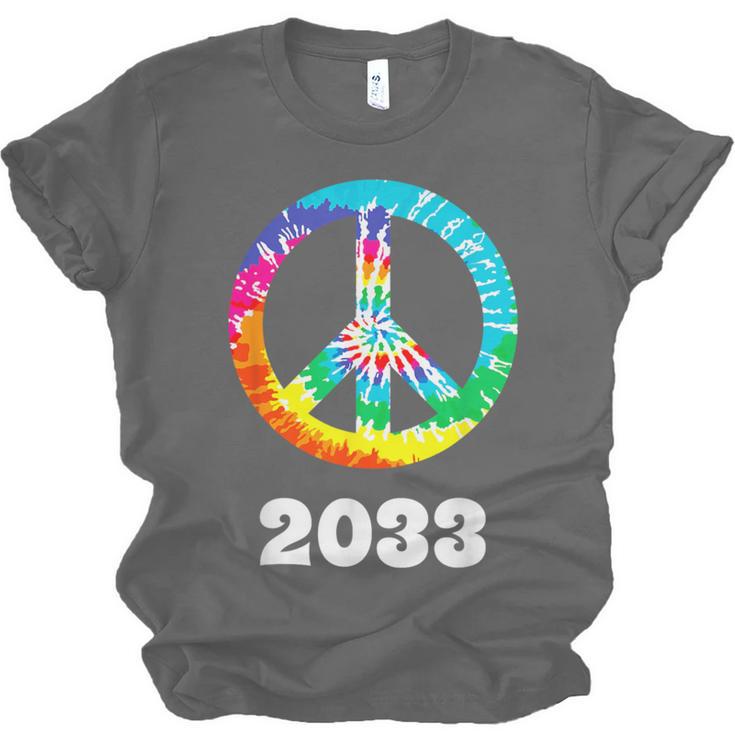 2033 Graduation Class Year Tie Dye Peace Sign Unisex Jersey T-Shirt
