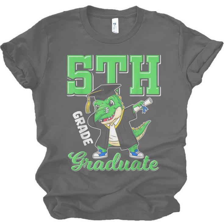 5th Grade Graduate Dinosaur Dab Graduation School Unisex Jersey T-Shirt