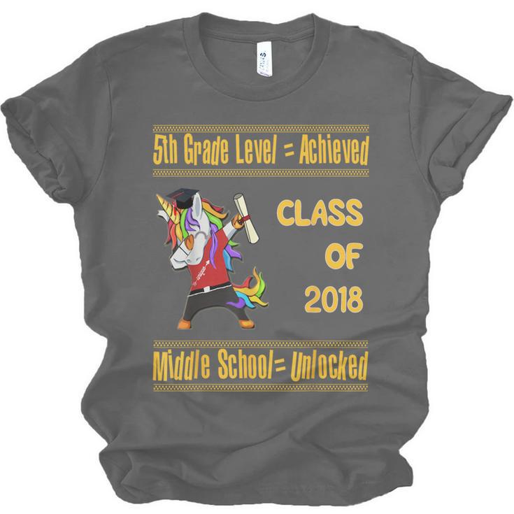 5th Grade Graduation Shirt Dabbing Unicorn Boys Class 2018 Unisex Jersey T-Shirt