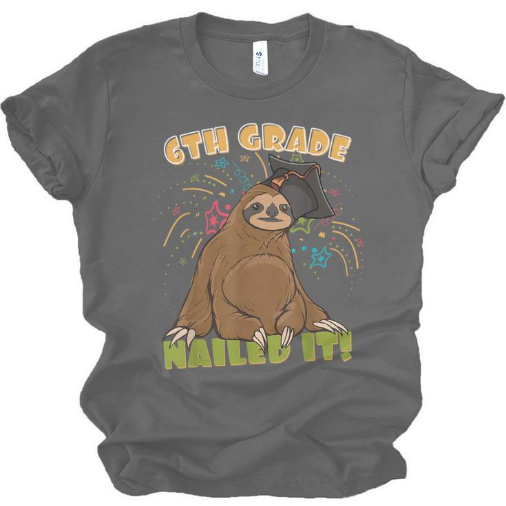 6th Grade Graduation Sloth Nailed It Class Of 2025 Unisex Jersey T-Shirt