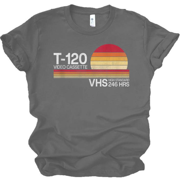 70's 80's 90's Music Nostalgia Video Cassette Tape VHS Retro Unisex Jersey T-Shirt