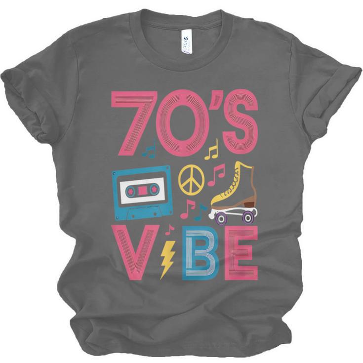 70s Retro Style Roller Skate Cassette Music Nostalgia Unisex Jersey T-Shirt