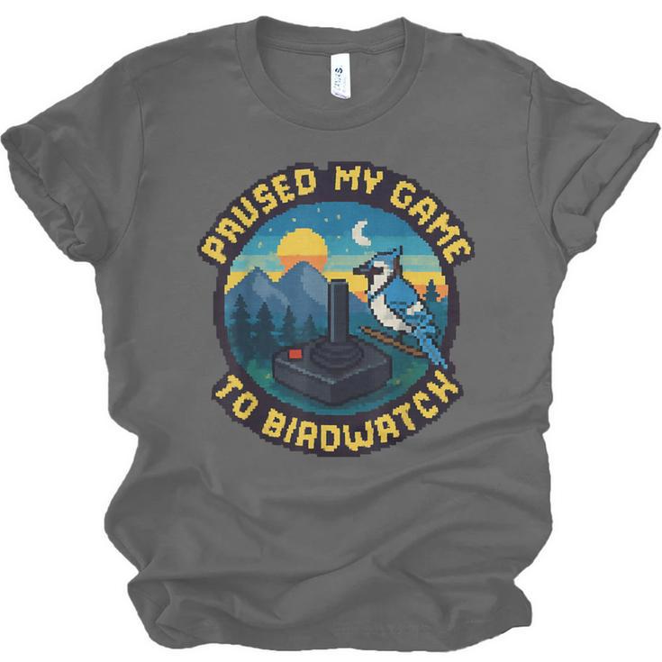 8-Bit Gamer Birder Blue Jay Arcade Nostalgia Nature Unisex Jersey T-Shirt 8-Bit Gamer Birder Blue Jay Arcade Nostalgia Nature Unisex Jersey T-Shirt