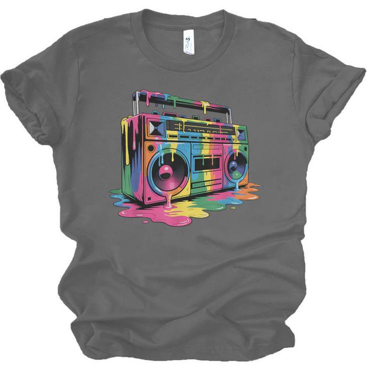 80s 90s Hip Hop Nostalgia Retro Boombox Music Lovers Unisex Jersey T-Shirt