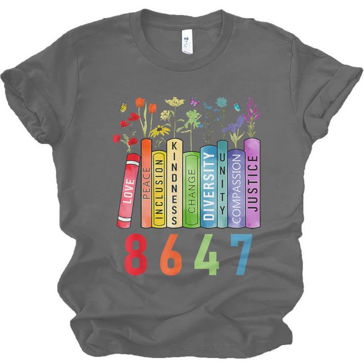 8647 Equal Rights Book Flower Trump Women Rights Feminist Unisex Jersey T-Shirt