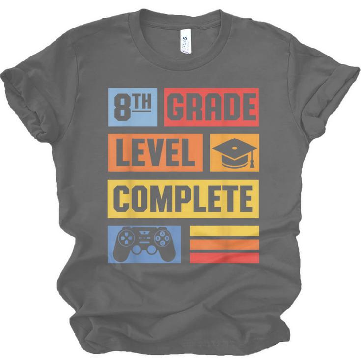 8th Grade Graduation Shirt 2024 Gamer Level Eighth Birthday Unisex Jersey T-Shirt