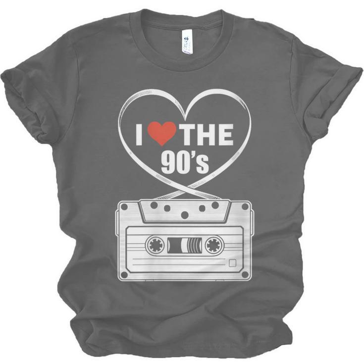 90s Nostalgia Cassette Heart Retro I Love The 90s Unisex Jersey T-Shirt