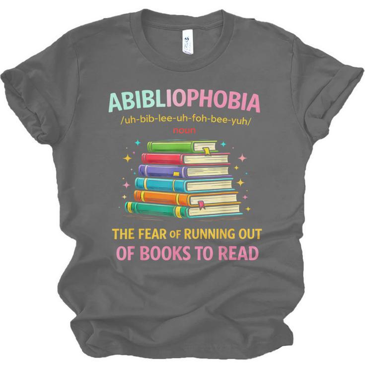 Abibliophobia Book Lovers Graphic Unisex Jersey T-Shirt