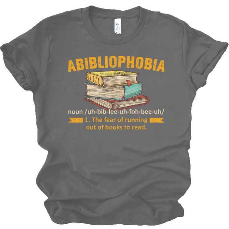 Abibliophobia Perfect For Young Book Lover Bookworm Reader Unisex Jersey T-Shirt