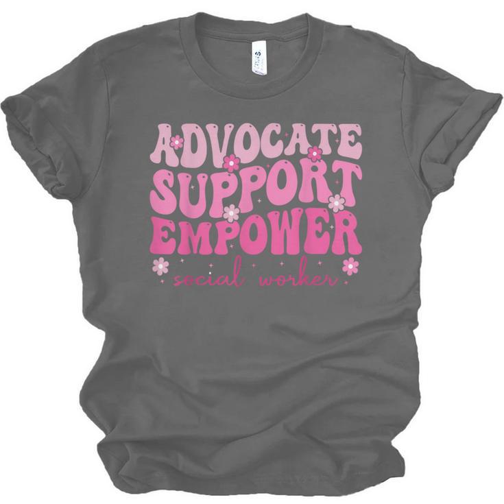 Advocate Support Empower Groovy Social Worker Graduation MSW Unisex Jersey T-Shirt
