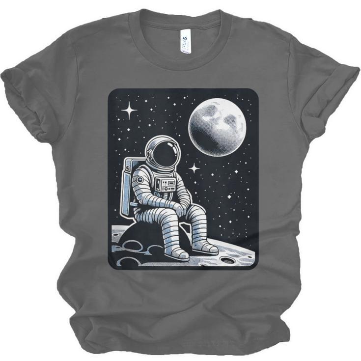 Aesthetic Spaceman Astronaut On The Moon Space Introvert Unisex Jersey T-Shirt Aesthetic Spaceman Astronaut On The Moon Space Introvert Unisex Jersey T-Shirt