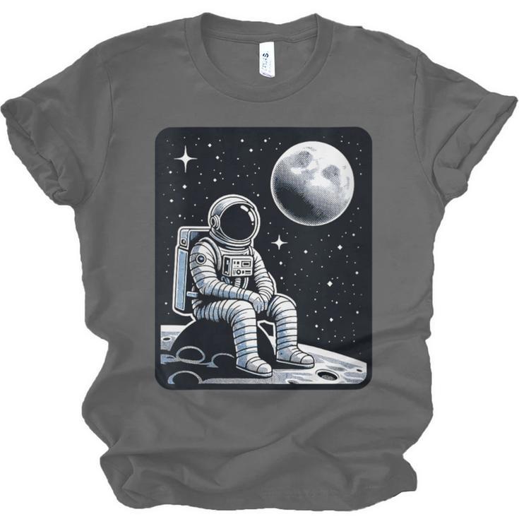 Aesthetic Spaceman Astronaut On The Moon Space Introvert Unisex Jersey T-Shirt Aesthetic Spaceman Astronaut On The Moon Space Introvert Unisex Jersey T-Shirt