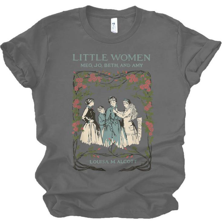 Alcott Little Women Characters Literature Book Illustration Unisex Jersey T-Shirt Alcott Little Women Characters Literature Book Illustration Unisex Jersey T-Shirt