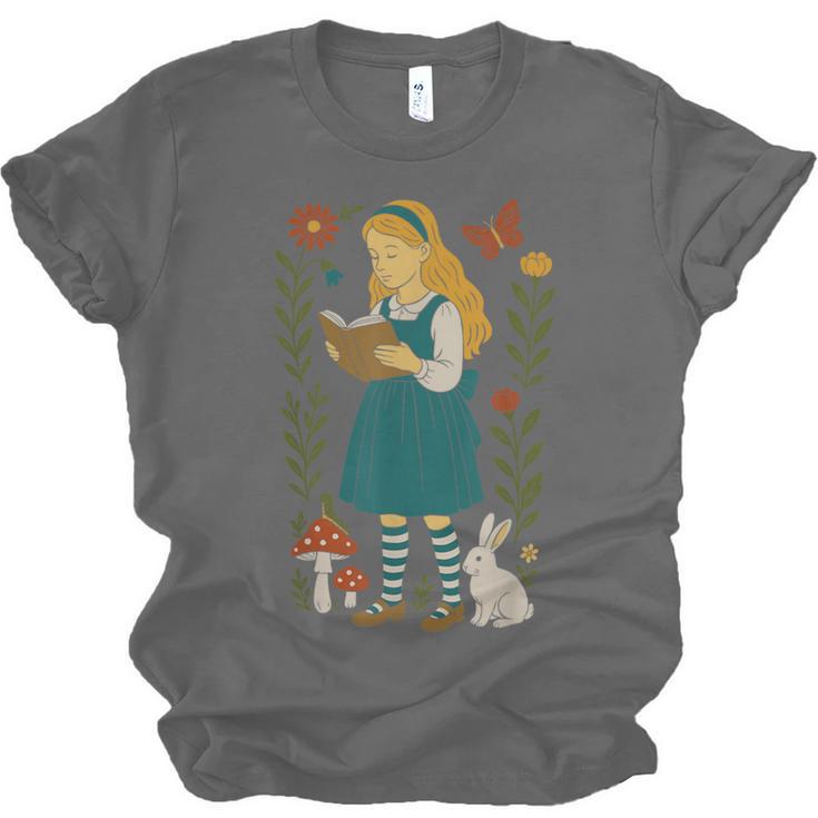 Alice In Wonderland Book Lover Lewis Carroll Rabbit Unisex Jersey T-Shirt Alice In Wonderland Book Lover Lewis Carroll Rabbit Unisex Jersey T-Shirt