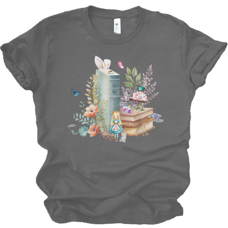 Alice In Wonderland Characters Lewis Carroll Book Lover Unisex Jersey T-Shirt