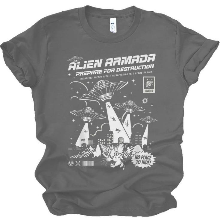 Alien Abduction UFO Lovers Comic Book Style Shirt Unisex Jersey T-Shirt