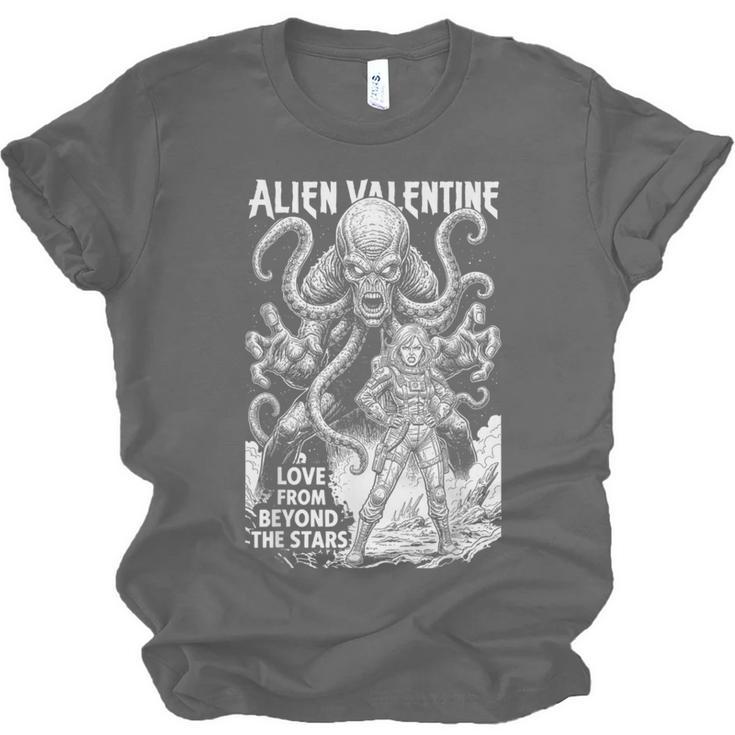 Alien Valentine Science Fiction Vintage Comic Book Unisex Jersey T-Shirt