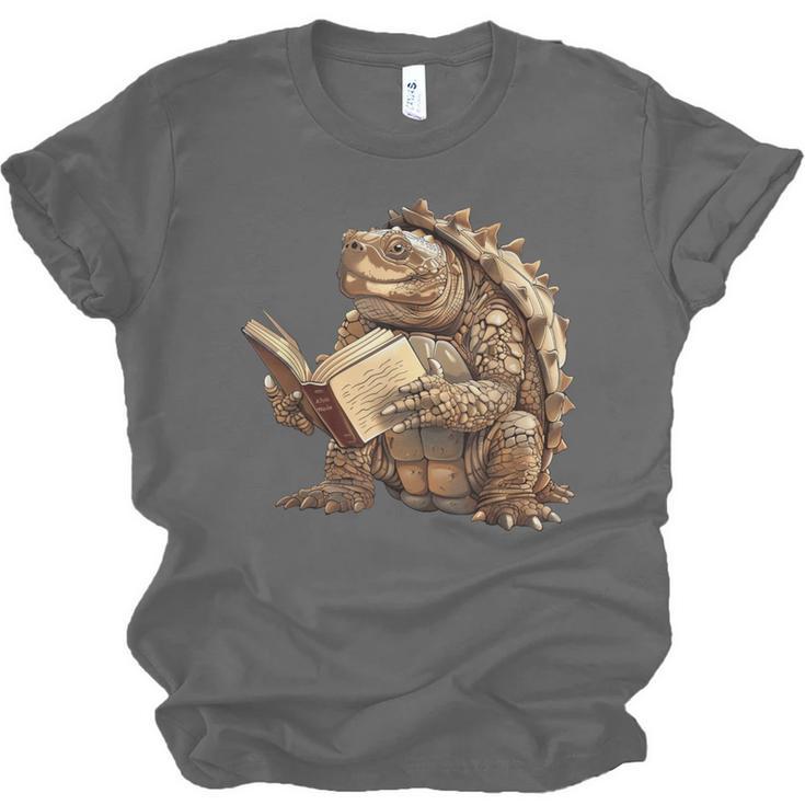 Alligator Snapping Turtle Reading A Book Unisex Jersey T-Shirt Alligator Snapping Turtle Reading A Book Unisex Jersey T-Shirt