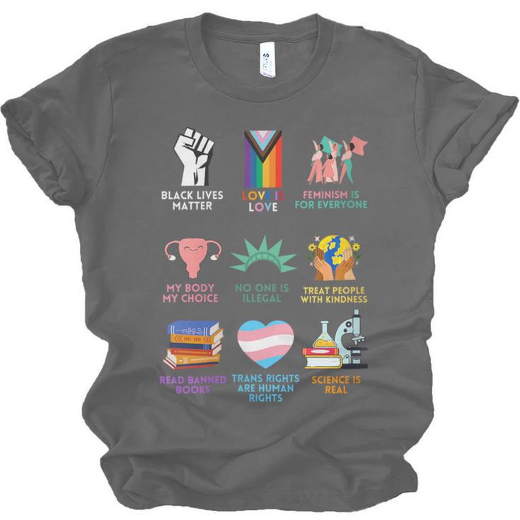 Ally Anti Trump Liberal BLM Love Is Love Banned Books Icons Unisex Jersey T-Shirt