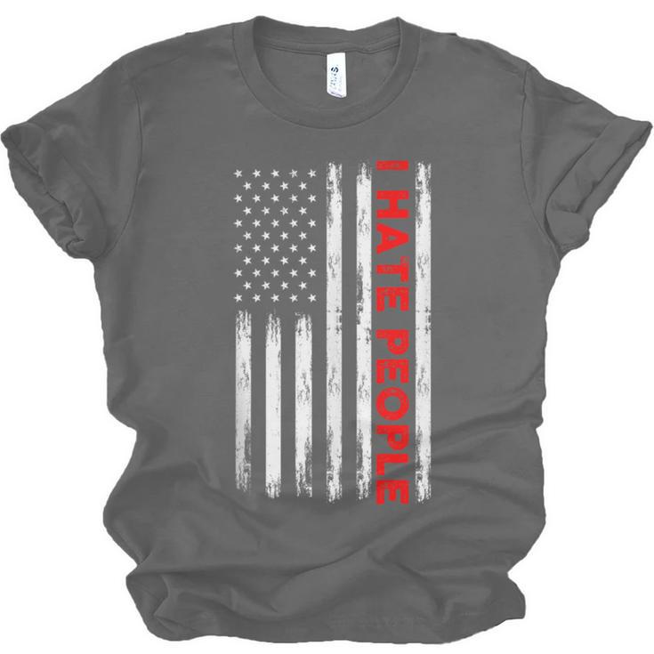 American Flag Loner Geeks Antisocial For Introvert Pride Unisex Jersey T-Shirt