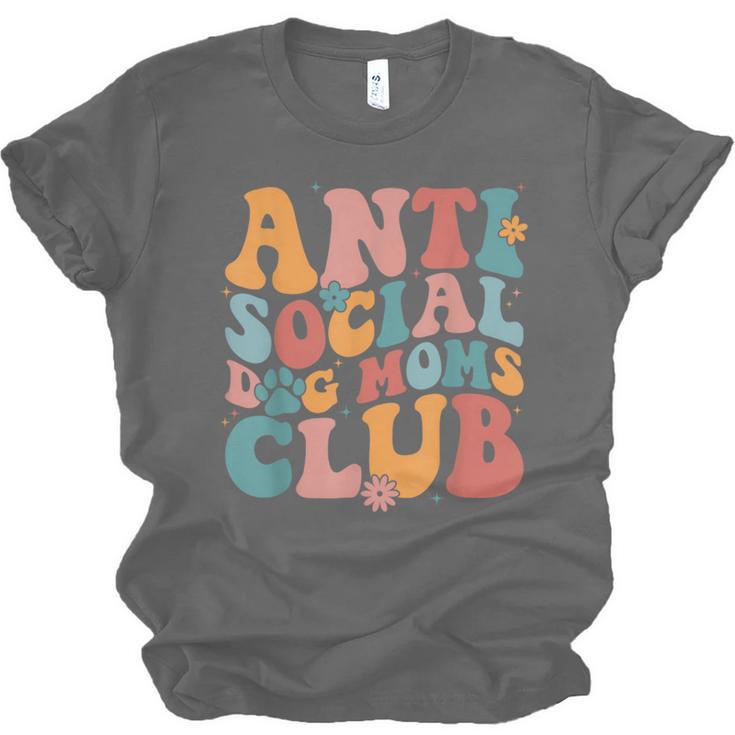 Anti Social Dog Moms Club Introvert Dog Mom Retro Men Women Unisex Jersey T-Shirt
