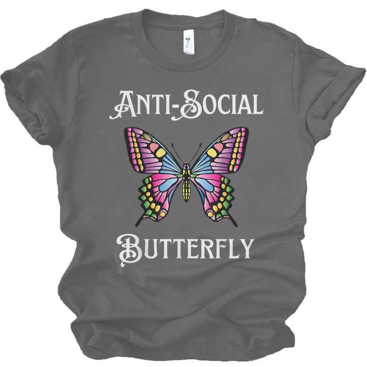 Antisocial Butterfly Aesthetic Introvert For Women Men Unisex Jersey T-Shirt Antisocial Butterfly Aesthetic Introvert For Women Men Unisex Jersey T-Shirt