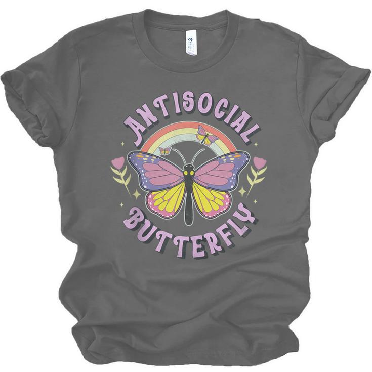 Antisocial Butterfly Groovy t For Introvert Men Women Girls Unisex Jersey T-Shirt Antisocial Butterfly Groovy t For Introvert Men Women Girls Unisex Jersey T-Shirt