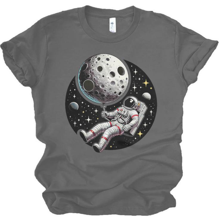 Astronaut Aesthetic Holding Moon Balloon Planets Introvert Unisex Jersey T-Shirt Astronaut Aesthetic Holding Moon Balloon Planets Introvert Unisex Jersey T-Shirt