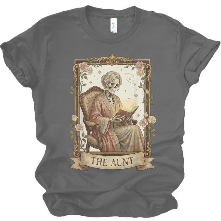 The Aunt Tarot Card Women Skeleton Aunty Book Lover Unisex Jersey T-Shirt