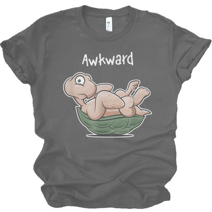 Awkward Turtle Upside Down Witty Comical Introvert Unisex Jersey T-Shirt Awkward Turtle Upside Down Witty Comical Introvert Unisex Jersey T-Shirt