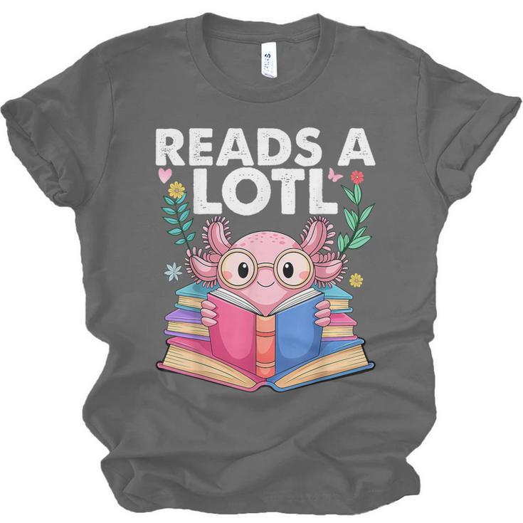 Axolotl Books Readsalotl Reading Bookworm Boys Girls Unisex Jersey T-Shirt
