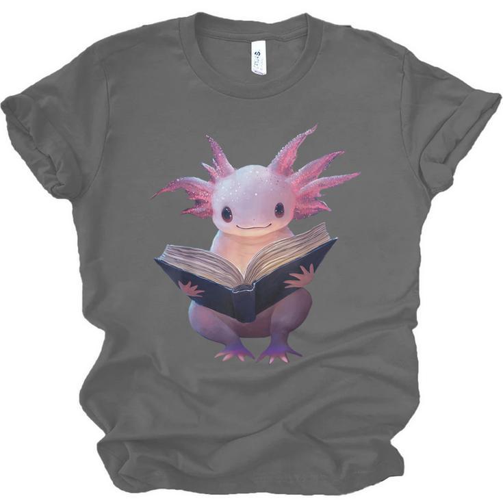 Axolotl Bookworm Reading Book Kawaii Graphic Unisex Jersey T-Shirt Axolotl Bookworm Reading Book Kawaii Graphic Unisex Jersey T-Shirt
