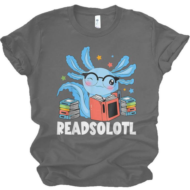 Axolotl Read Book Kawaii Reading Books For Men Women Unisex Jersey T-Shirt