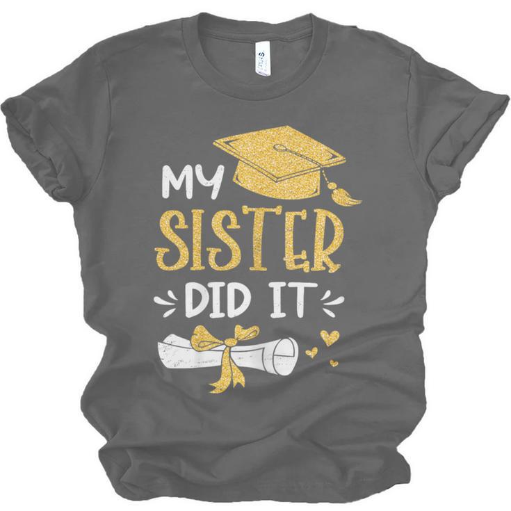 Back To School My Sister Did It Graduation Proud Sister Graduated Female X-Small Unisex Jersey T-Shirt